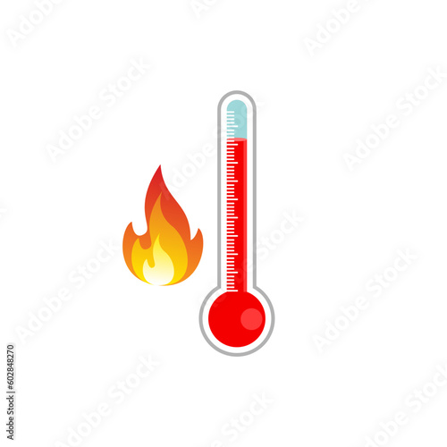 Hot thermometer with fire flame for high heat temperature