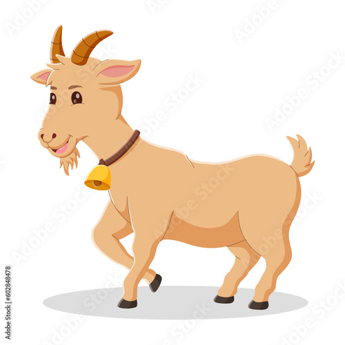 A goat cartoon character. eid al adha mubarak icon. Vector illustration 