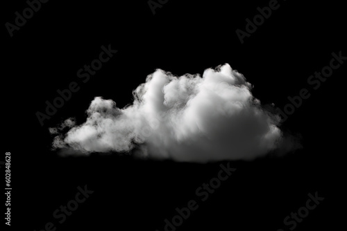 White cloud isolated on black background. Created with Generative AI Technology © degungpranasiwi