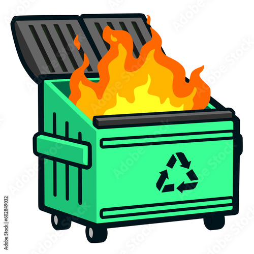 dumpster fire cartoon emote