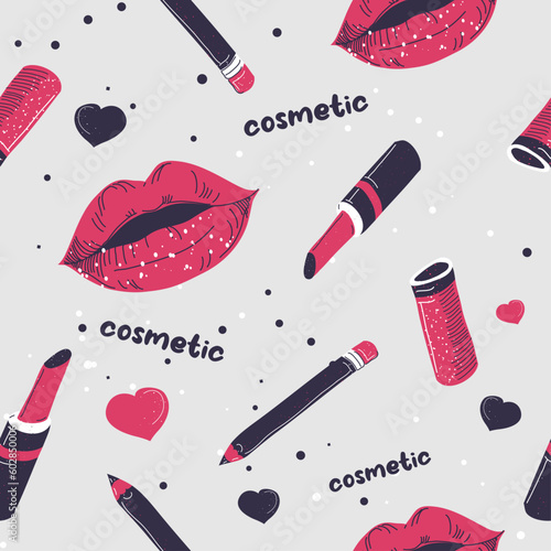Cosmetic products for women, lip gloss vector