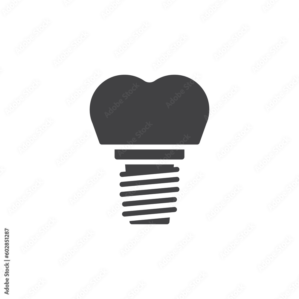 Implant tooth vector icon Implant tooth vector icon