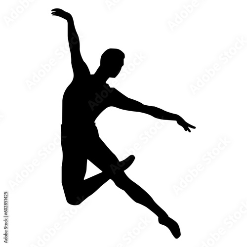 outline of a male dancer in a ballet jump