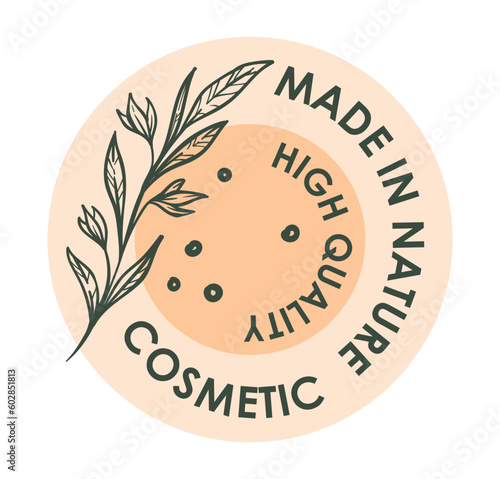 Made in nature, cosmetics of high quality vector