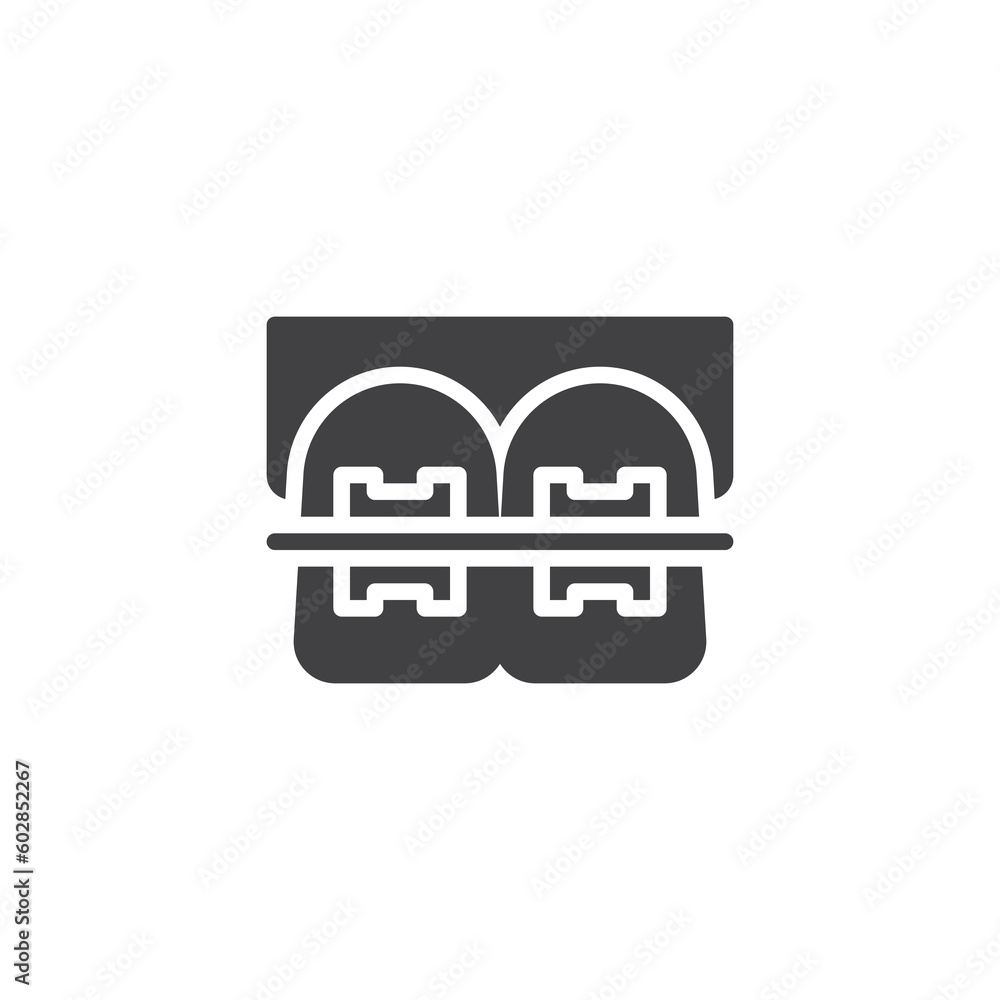 Teeth braces vector icon