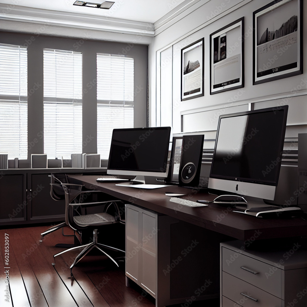 Workplace Office- AI generated content Workplace Office- AI generated content