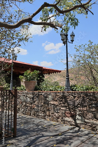 Old house in the park. Picture taken May14th. Guanajuato. Rustic architecture.