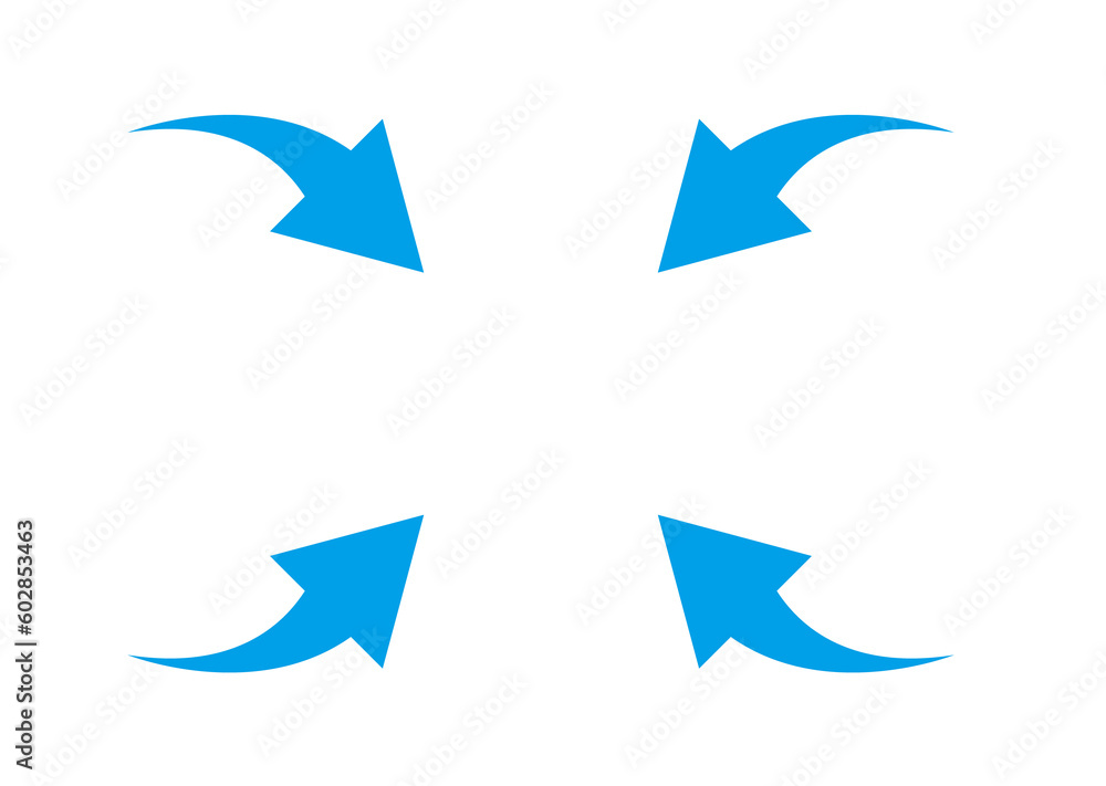 青の内側に向かう矢印