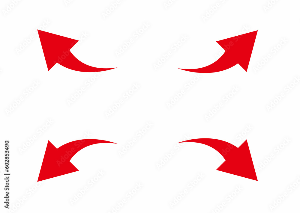 Fototapeta premium 赤の外側に向かう矢印