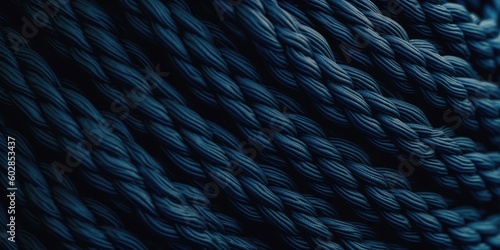 Blue rope texture background. Backdrop made with ropes