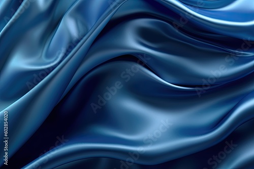 Sapphire Symphony: Abstract Blue Liquid Wave of Opulent Luxury Cloth (Generative AI)