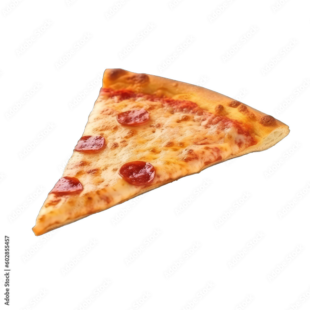 Slice of delicious pizza isolated on transparent background. Traditional italian fast food Slice of delicious pizza isolated on transparent background. Traditional italian fast food