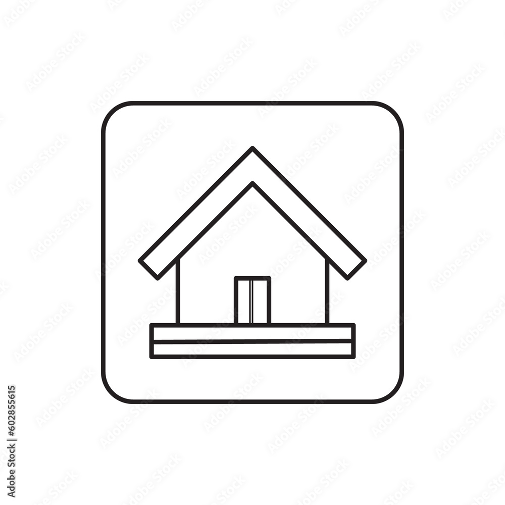 home or house button icon outline on transparent background home or house button icon outline on transparent background