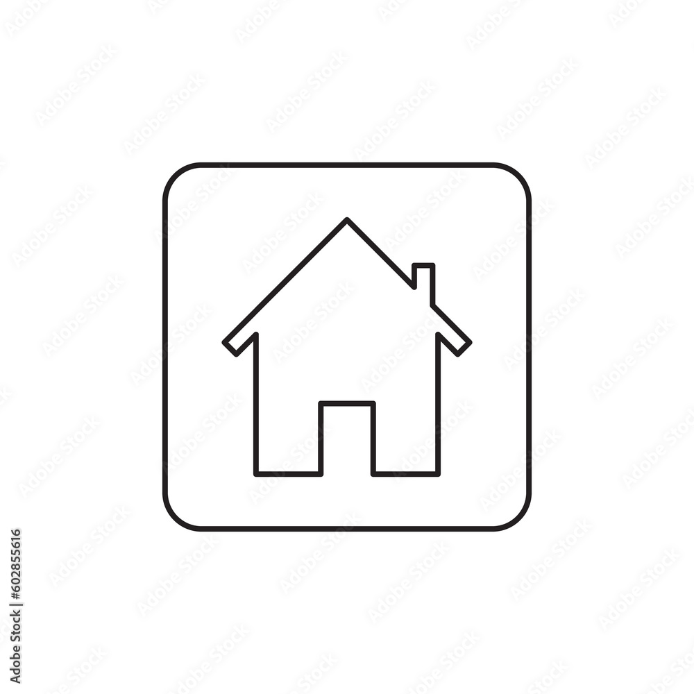 home or house button icon outline on transparent background home or house button icon outline on transparent background