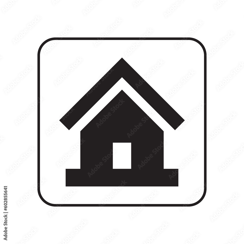 home or house button icon outline on transparent background home or house button icon outline on transparent background