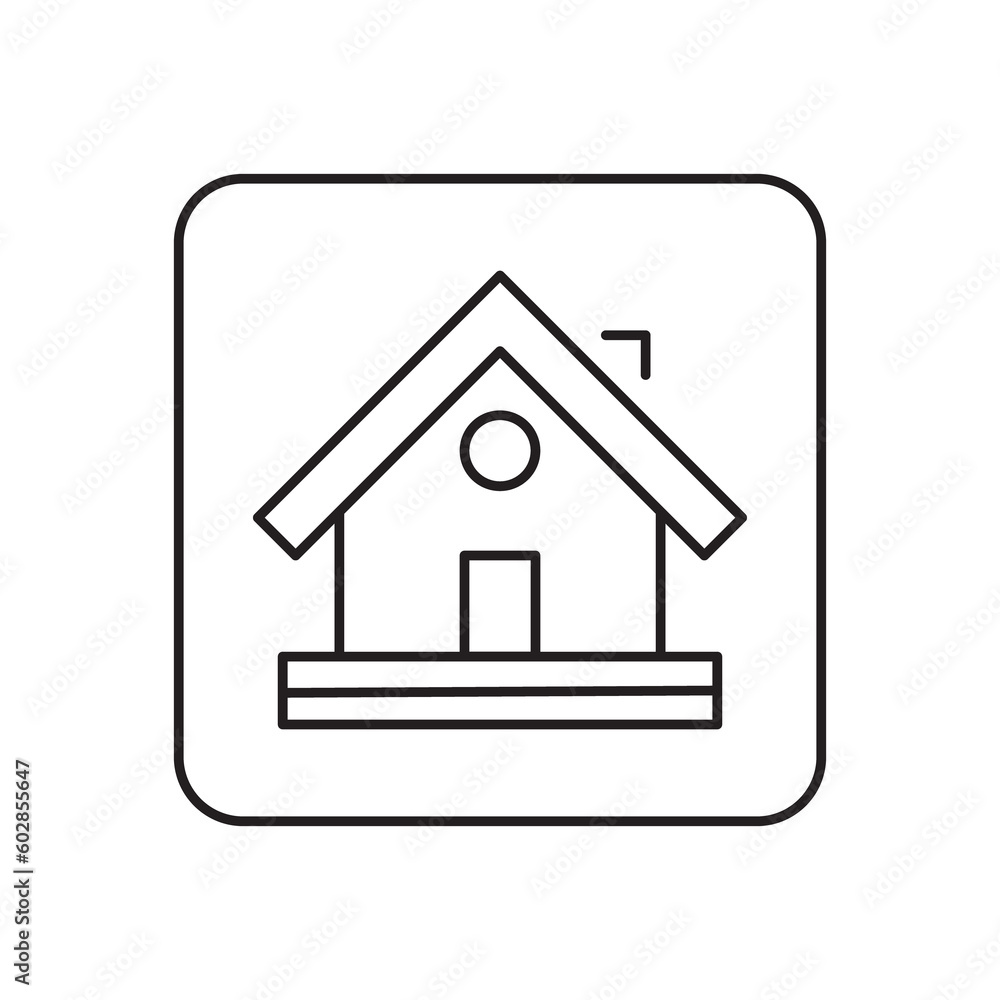 home or house button icon outline on transparent background home or house button icon outline on transparent background