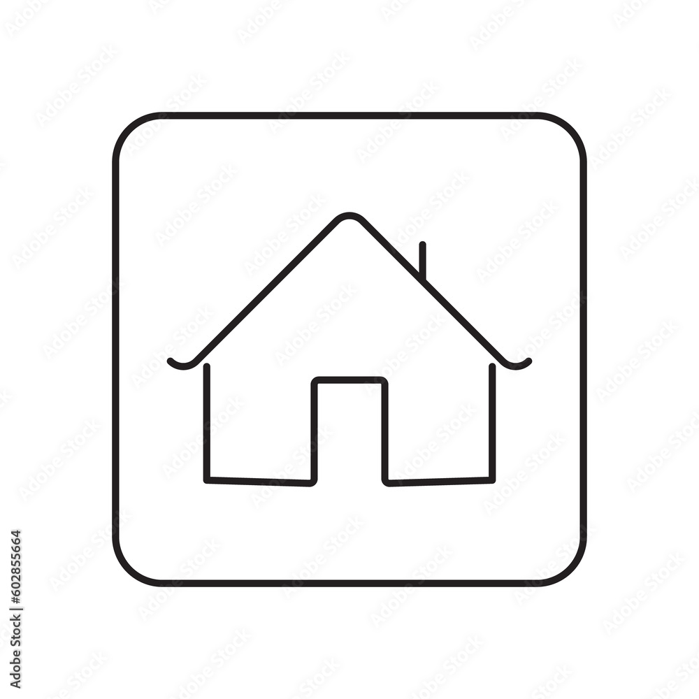 home or house button icon outline on transparent background home or house button icon outline on transparent background