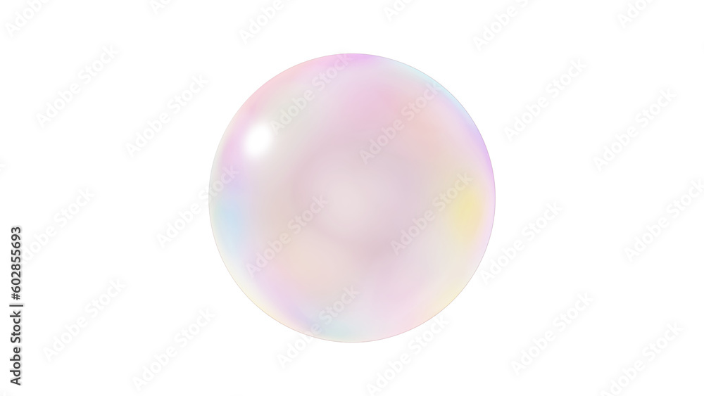 Obraz premium カラフルなシャボン玉。背景透過。(PNG)