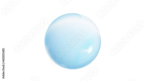 太陽の光と青空が映った丸い水滴。背景透過。（PNG）