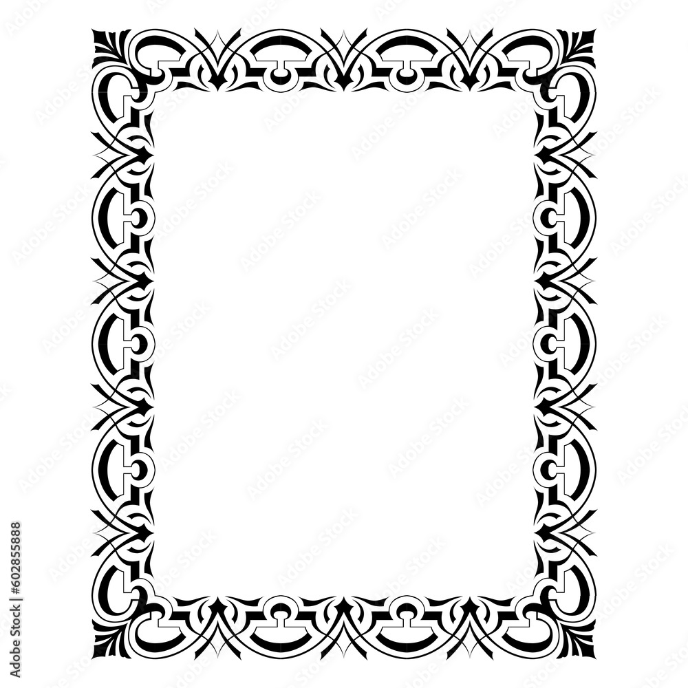 colorful classic ornamental frame vector, vintage design.