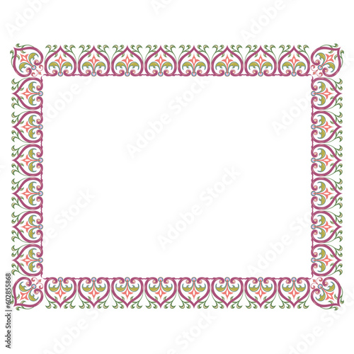 colorful classic ornamental frame vector, vintage design.