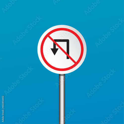u-turn left road sign illustration
