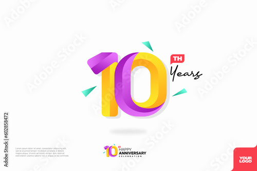 Number 10 logo icon design, 10th birthday logo number, anniversary 10