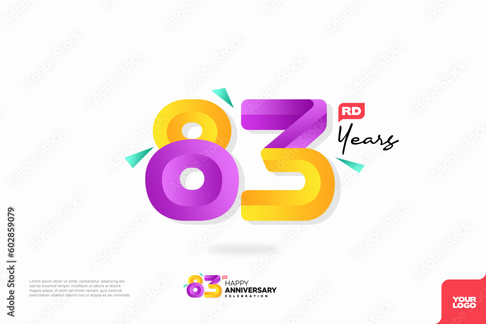 Number 83 logo icon design, 83rd birthday logo number, anniversary 83 ...