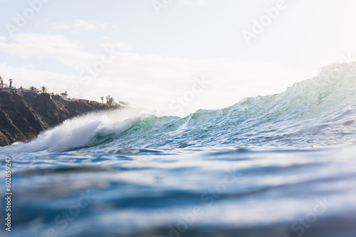 Low angle view of a breaking wave