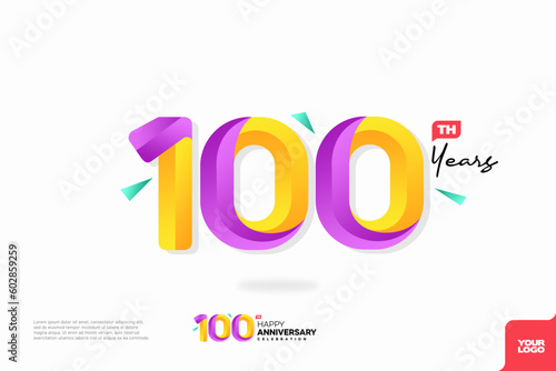 Number 100 logo icon design, 100th birthday logo number, anniversary 100