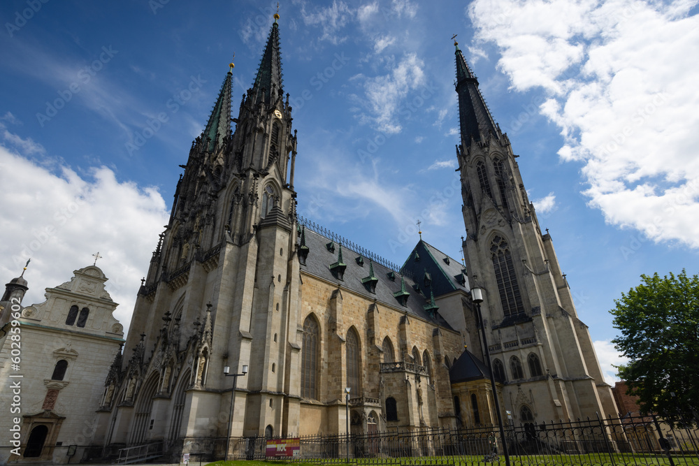 View of st. Wenceslas cathedral in Olomouc. Moravia, Czech Republic