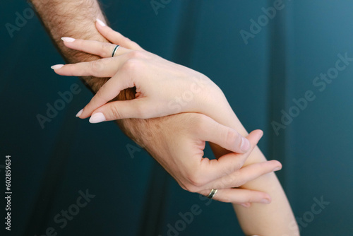 Hands of a married couple  concept of love connection