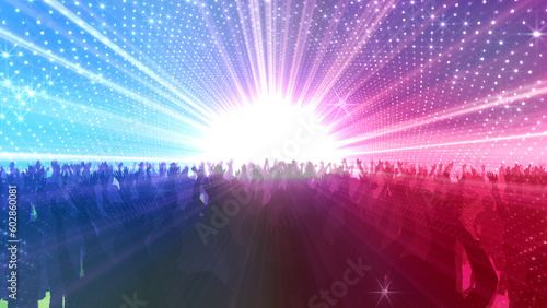 Dance Party Disco Club audience spectators Lights Glitter Background