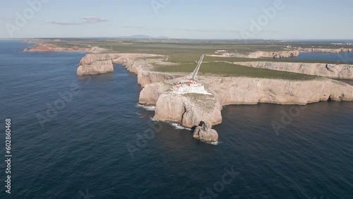 The 75 meter high cliffs of Cape St. Vincent or Cabo de São Vicente in Portugal.