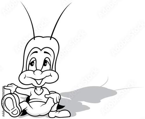 Drawing of a Sitting Cricke...