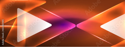 Vibrant Geometric Neon Shiny Line Background. A Bold and Stunning Display of Shapes, Lines, Colors, and Glow, Perfect for Futuristic Modern Designs, Hi-tech Presentations, Technology Web Pages