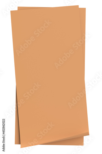 3D note paper. Sticky note. 3D illustration.