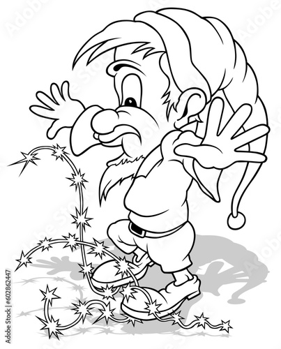 Drawing of a Dwarf with Spa...