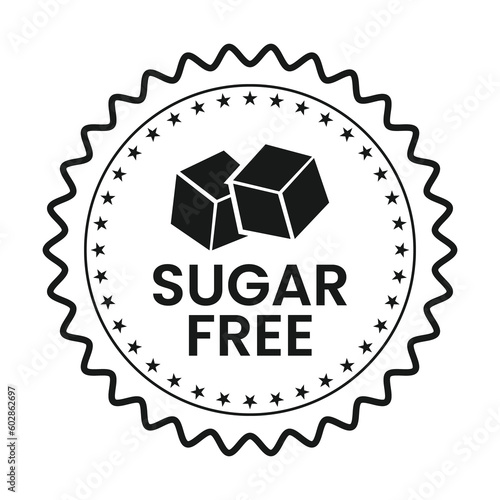 Sugar Free Icon, Sugar Free Badge, No Sugar Emblem, Stamp, Seal, Label, Logo, Diabetic Food Symbol Transparent Background For Product Packaging Design