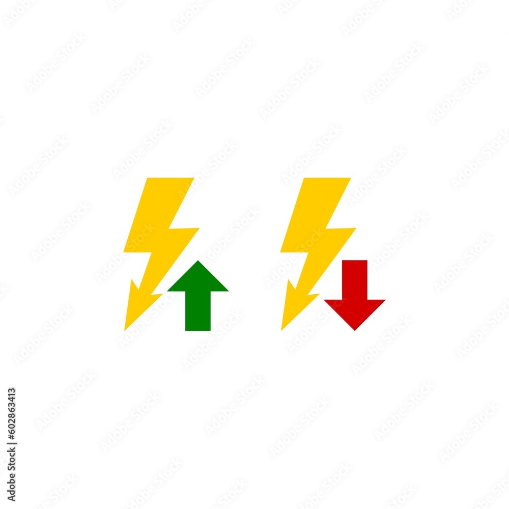 Alternative reduction energy icon like rising or falling isolated on white background Alternative reduction energy icon like rising or falling isolated on white background