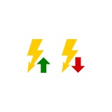 Alternative reduction energy icon like rising or falling isolated on white background