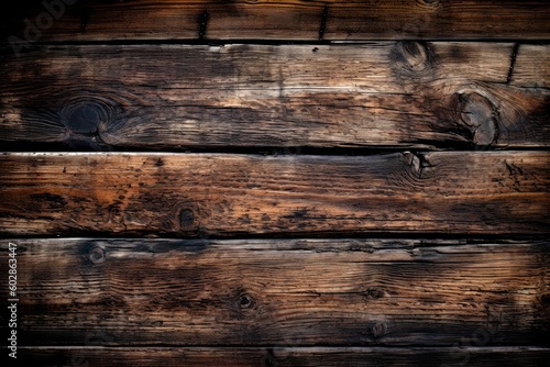 Texture of old boards detailed brushed oak wood as background with artistic design. AI generative