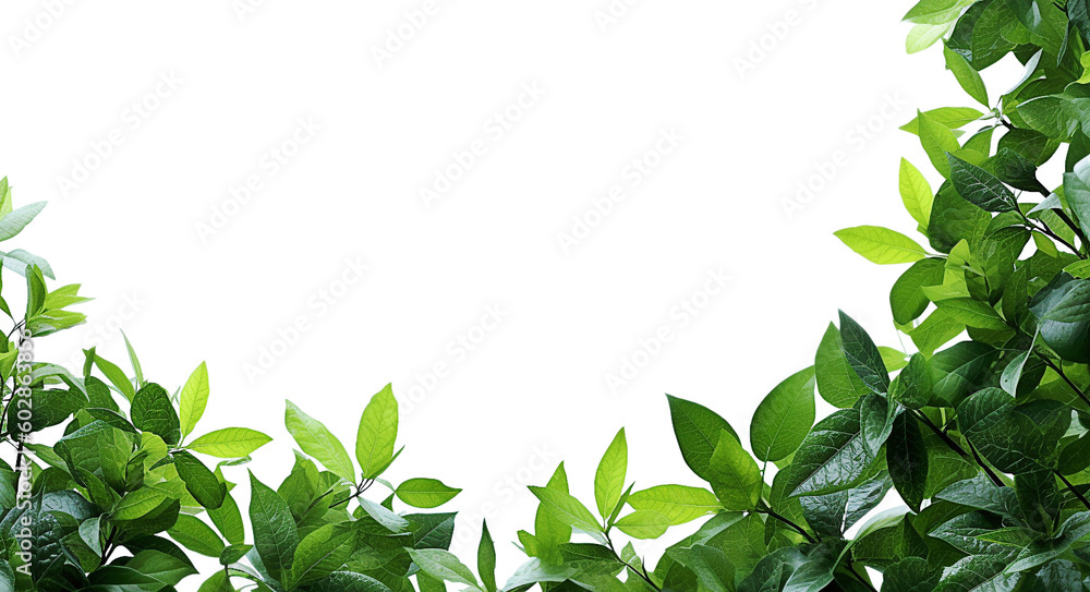 AI generative. Fresh green leaves frame AI generative. Fresh green leaves frame
