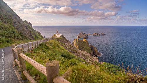 Panoramic view of the lighthouse of Cabo Ortegal in Galicia, Spain. photo