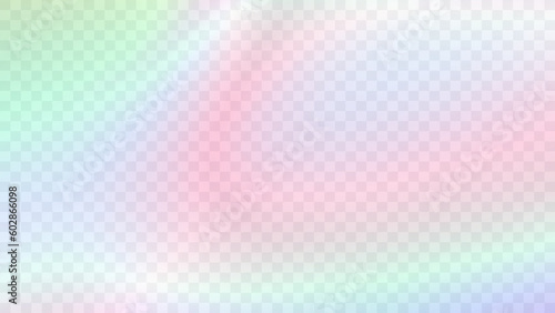 Modern blurred gradient background in trendy retro 90s, 00s style. Y2K aesthetic. Rainbow light prism effect. Hologram reflection. Poster template for social posts, digital marketing, sales promotion.