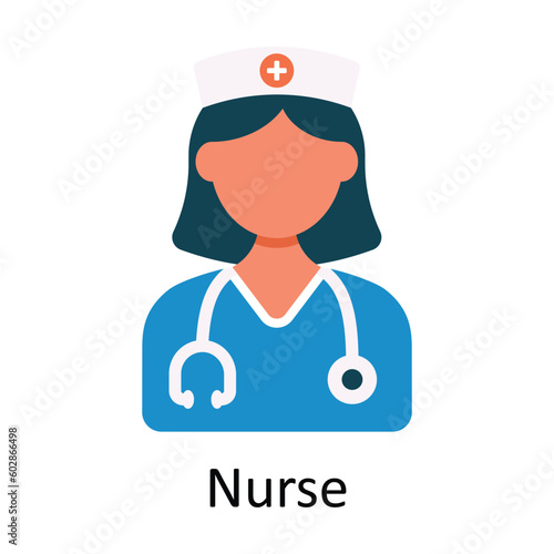 Nurse vector Flat Icon Design illustration. Medical and Healthcare Symbol on White background EPS 10 File