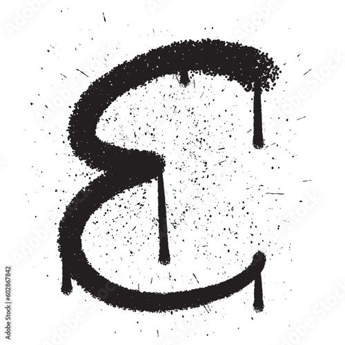 Foto Vector graffiti spray paint epsilon sign isolated vector illustration