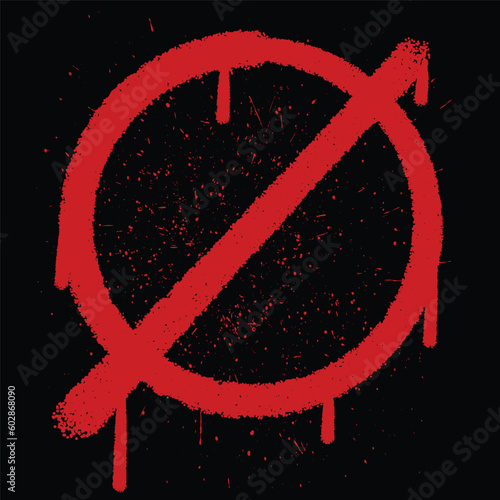 Vector graffiti spray paint stop sign isolated vector illustration