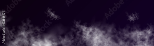  Fog or smoke isolated transparent special effect. White vector cloudiness, mist or smog background. PNG.