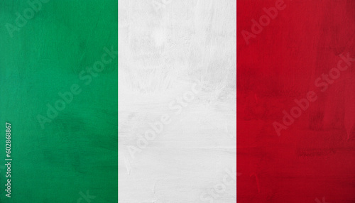 Italy, italian flag on concrete textured background